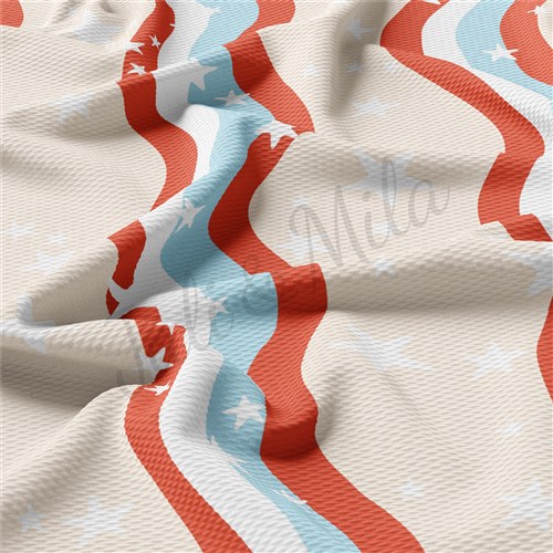 4th of July Patriotic Printed Liverpool Fabric AA1664 & Get a Free $89.99 Embroidery Bundle