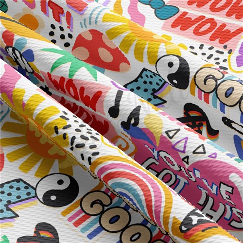 Printed Liverpool Bullet Textured Stretch Solid Strip Thick Knit Jersey Fabric