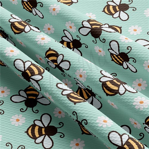 Bees bees Liverpool Bullet Textured Stretch Solid Strip Thick Knit Jersey Fabric