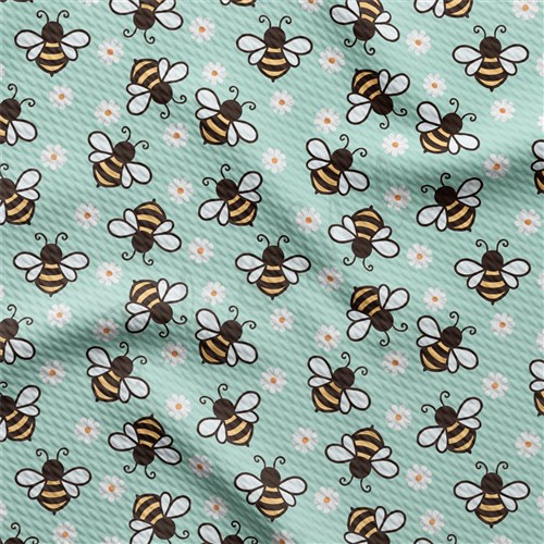 Bees bees Liverpool Bullet Textured Stretch Solid Strip Thick Knit Jersey Fabric