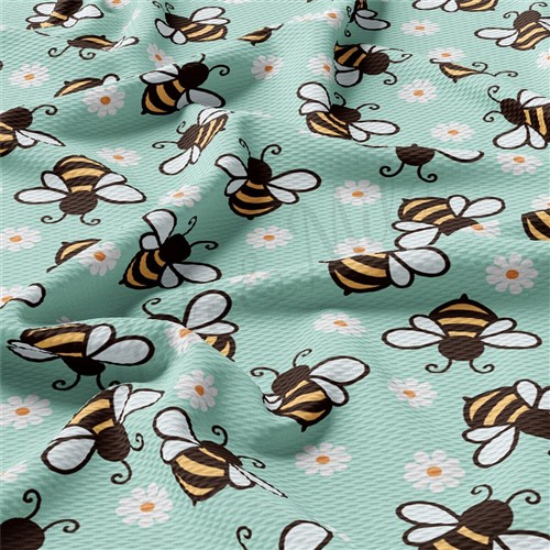 Bees bees Liverpool Bullet Textured Stretch Solid Strip Thick Knit Jersey Fabric