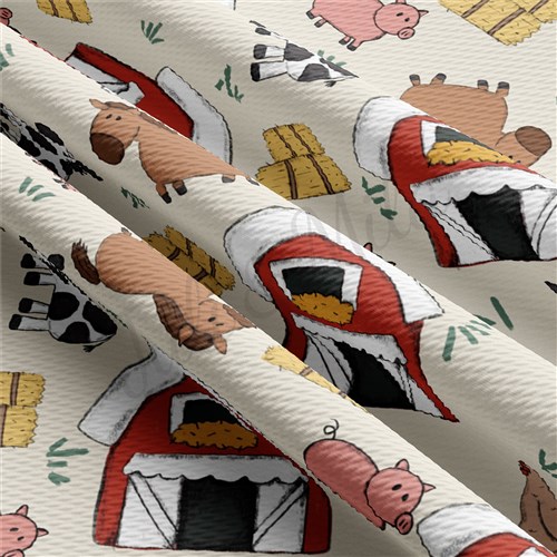 Farm Printed Liverpool Bullet Textured Stretch Solid Strip Thick Knit Jersey Fabric
