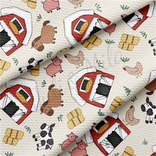 Farm Printed Liverpool Bullet Textured Stretch Solid Strip Thick Knit Jersey Fabric