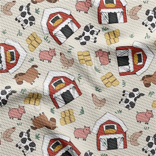 Farm Printed Liverpool Bullet Textured Stretch Solid Strip Thick Knit Jersey Fabric