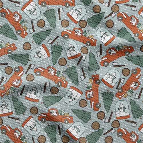 Christmas Truck Tree Liverpool Bullet Textured Stretch Solid Strip Thick Knit Jersey Fabric