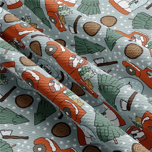 Christmas Truck Tree Liverpool Bullet Textured Stretch Solid Strip Thick Knit Jersey Fabric