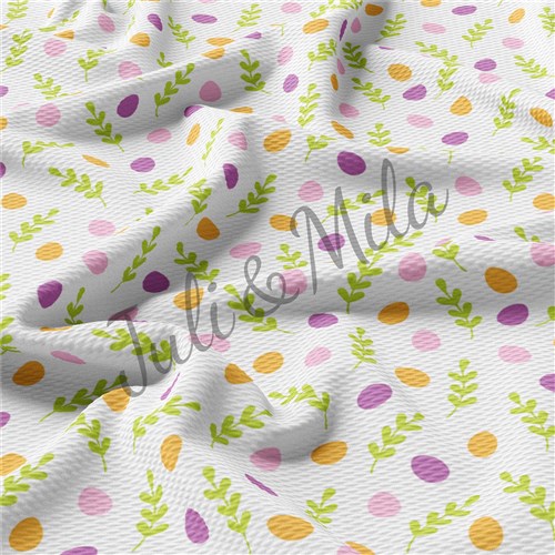 Easter Printed Liverpool Fabric Egg Bunny Pastel(E55) & Get a Free $89.99 Embroidery Bundle