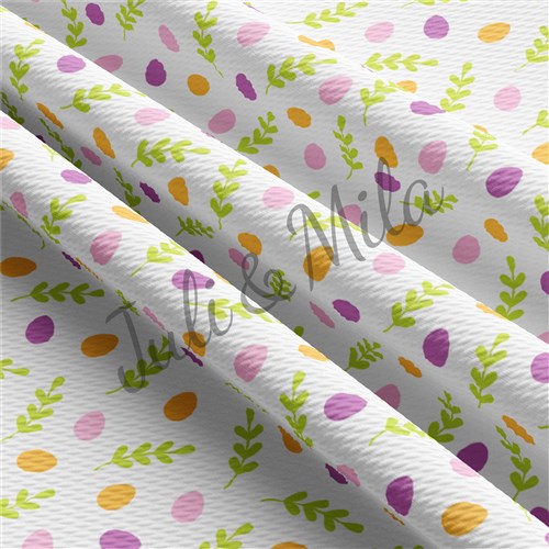 Easter Printed Liverpool Fabric Egg Bunny Pastel(E55) & Get a Free $89.99 Embroidery Bundle