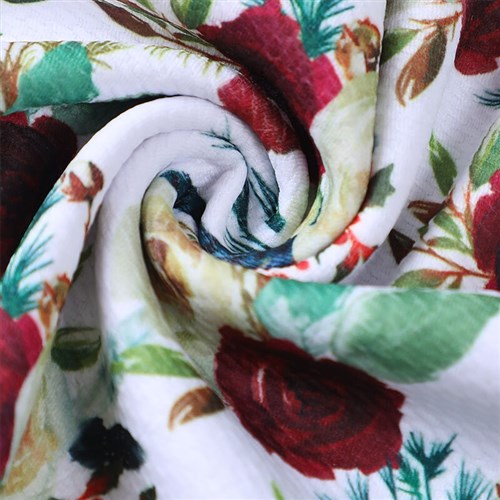 Printed Floral Liverpool Fabric Bow Floral AA689 & Get a Free $89.99 Embroidery Bundle