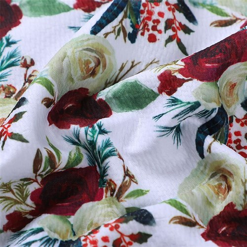Printed Floral Liverpool Fabric Bow Floral AA689 & Get a Free $89.99 Embroidery Bundle