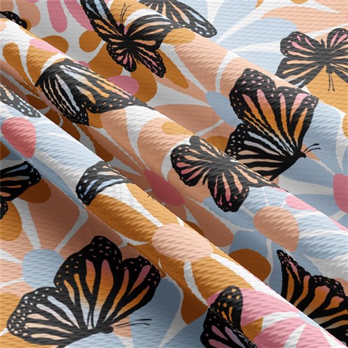 Butterflies Liverpool Bullet Textured Stretch Solid Strip Thick Knit Jersey Fabric
