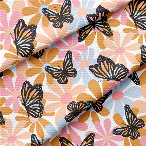 Butterflies Liverpool Bullet Textured Stretch Solid Strip Thick Knit Jersey Fabric