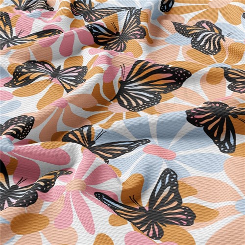 Butterflies Liverpool Bullet Textured Stretch Solid Strip Thick Knit Jersey Fabric