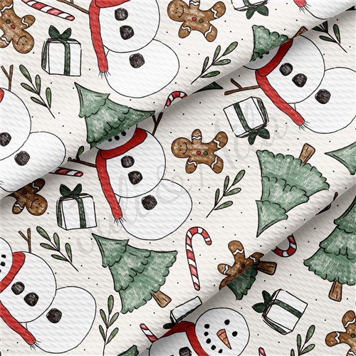 Christmas Printed Liverpool Bullet Textured Stretch Solid Strip Thick Knit Jersey Fabric