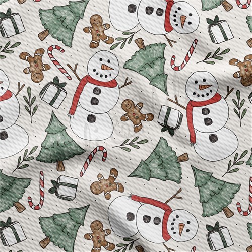 Christmas Printed Liverpool Bullet Textured Stretch Solid Strip Thick Knit Jersey Fabric