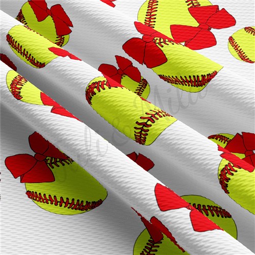 Softball Printed Liverpool 4 Way Fabric AA1531 & Get a Free $89.99 Embroidery Bundle