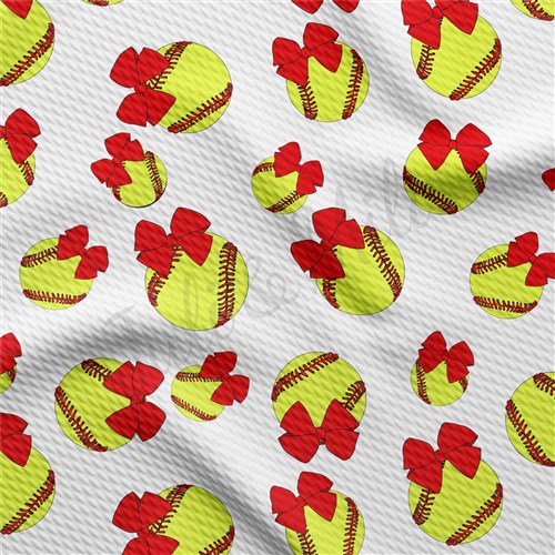 Softball Printed Liverpool 4 Way Fabric AA1531 & Get a Free $89.99 Embroidery Bundle