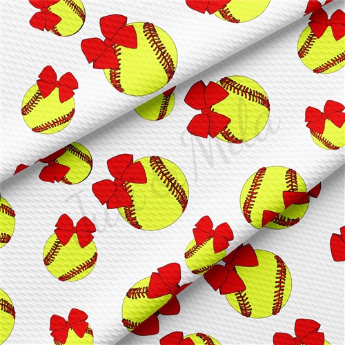 Softball Printed Liverpool 4 Way Fabric AA1531 & Get a Free $89.99 Embroidery Bundle