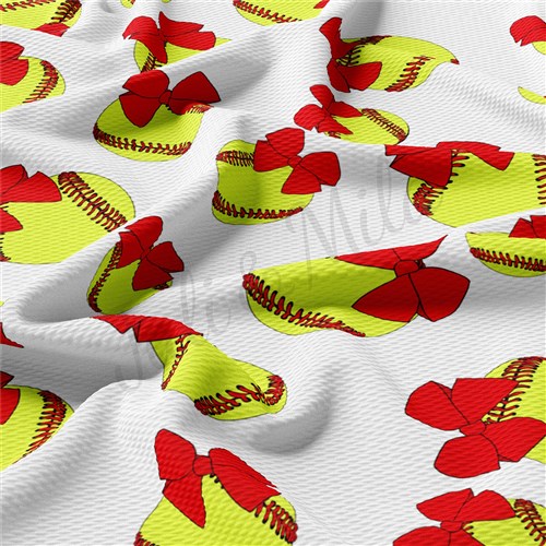 Softball Printed Liverpool 4 Way Fabric AA1531 & Get a Free $89.99 Embroidery Bundle