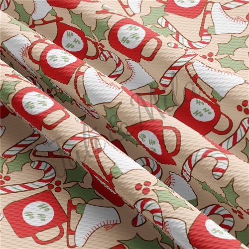 Christmas Printed Liverpool Bullet Textured Stretch Solid Strip Thick Knit Jersey Fabric