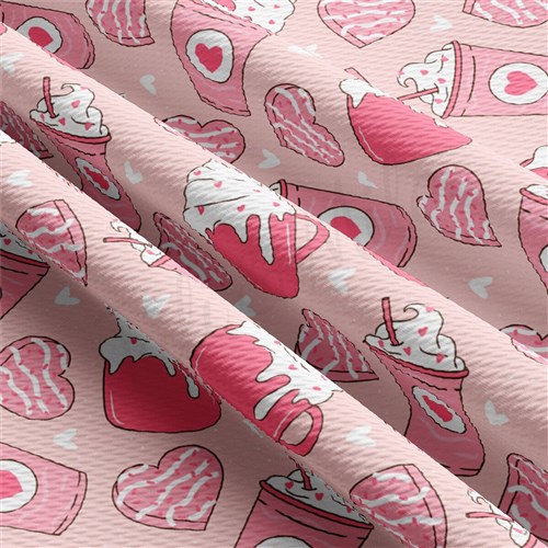 Valentine's Day Hearts Liverpool Bullet Textured Stretch Solid Strip Thick Knit Jersey Fabric