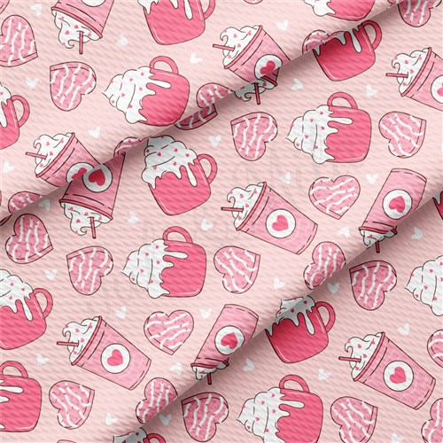 Valentine's Day Hearts Liverpool Bullet Textured Stretch Solid Strip Thick Knit Jersey Fabric