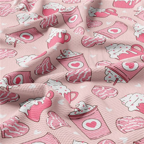 Valentine's Day Hearts Liverpool Bullet Textured Stretch Solid Strip Thick Knit Jersey Fabric