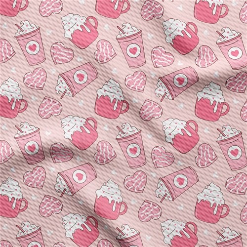Valentine's Day Hearts Liverpool Bullet Textured Stretch Solid Strip Thick Knit Jersey Fabric