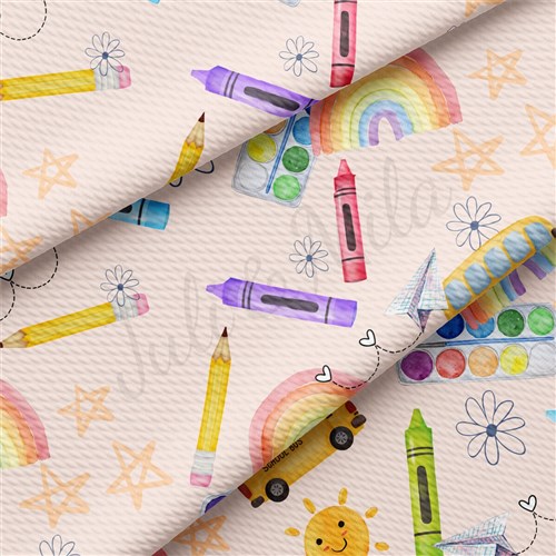 Back to School AA2364 Liverpool Bullet Textured Stretch Solid Strip Thick Knit Jersey Fabric