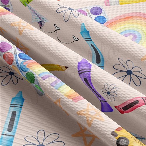 Back to School AA2364 Liverpool Bullet Textured Stretch Solid Strip Thick Knit Jersey Fabric