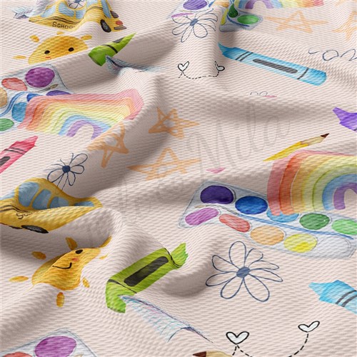 Back to School AA2364 Liverpool Bullet Textured Stretch Solid Strip Thick Knit Jersey Fabric