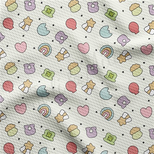 St. Patrick Printed Liverpool Bullet Textured Stretch Solid Strip Thick Knit Jersey Fabric