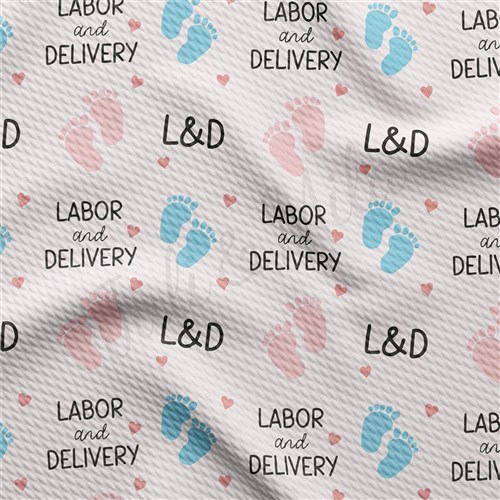 Labor and Delivery Printed Liverpool Bullet Textured Stretch Solid Strip Thick Knit Jersey Fabric