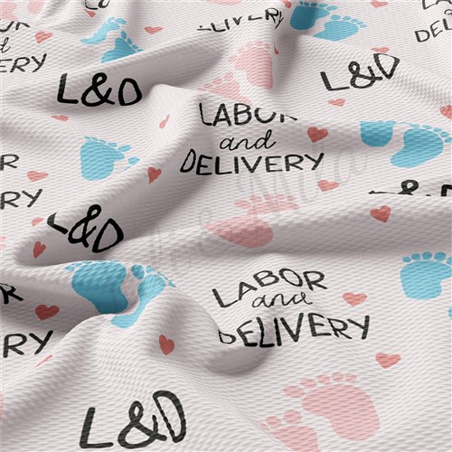 Labor and Delivery Printed Liverpool Bullet Textured Stretch Solid Strip Thick Knit Jersey Fabric