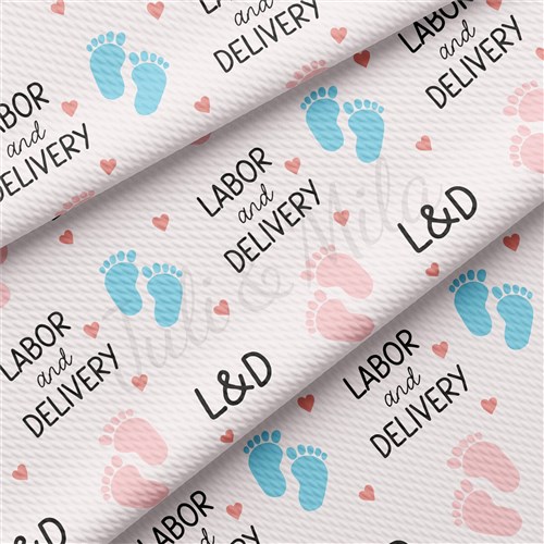 Labor and Delivery Printed Liverpool Bullet Textured Stretch Solid Strip Thick Knit Jersey Fabric
