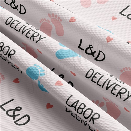 Labor and Delivery Printed Liverpool Bullet Textured Stretch Solid Strip Thick Knit Jersey Fabric