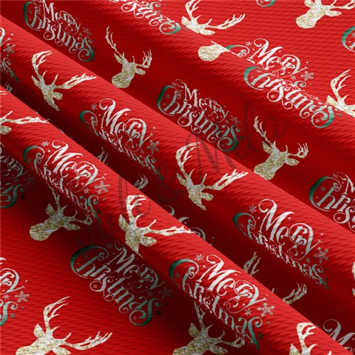 Christmas Printed Liverpool Bullet Textured Stretch Solid Strip Thick Knit Jersey Fabric