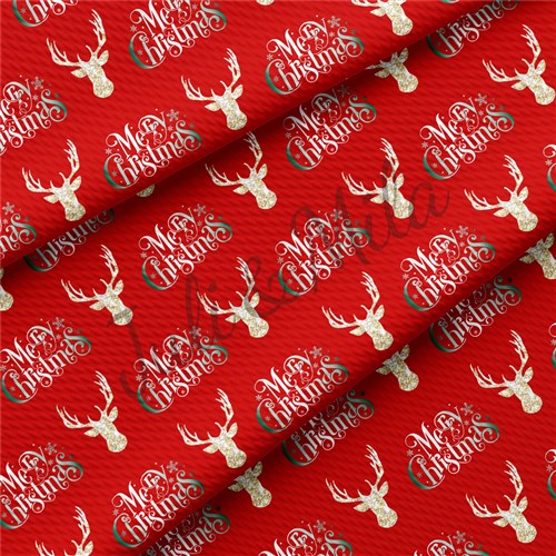 Christmas Printed Liverpool Bullet Textured Stretch Solid Strip Thick Knit Jersey Fabric