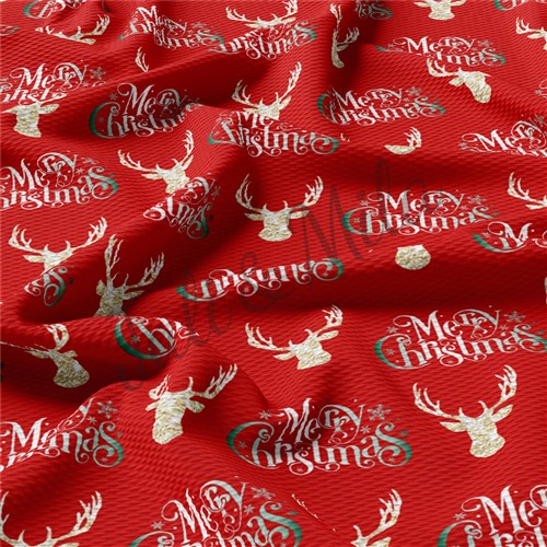 Christmas Printed Liverpool Bullet Textured Stretch Solid Strip Thick Knit Jersey Fabric