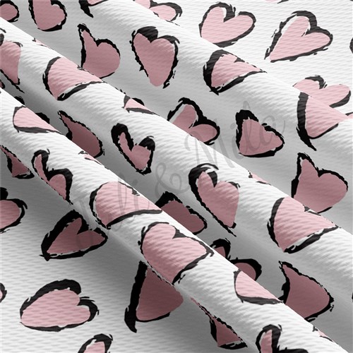 Valentine's Day Printed Liverpool Bullet Textured Stretch Solid Strip Thick Knit Jersey Fabric