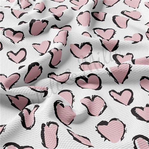 Valentine's Day Printed Liverpool Bullet Textured Stretch Solid Strip Thick Knit Jersey Fabric