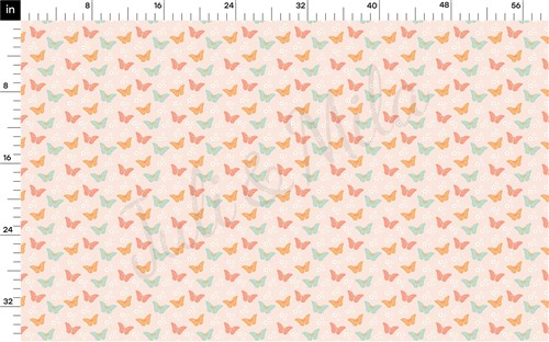 Summer Butterflies Printed Liverpool Bullet Textured Stretch Solid Strip Thick Knit Jersey Fabric