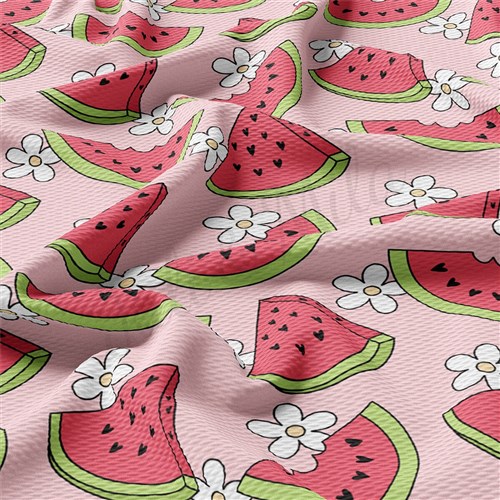Watermelon Printed Liverpool Fabric AA1805 & Get a Free $89.99 Embroidery Bundle