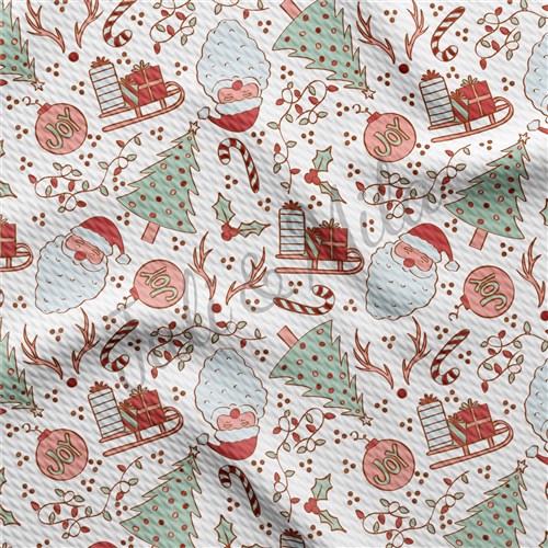 Christmas Printed Liverpool Bullet Textured Stretch Solid Strip Thick Knit Jersey Fabric