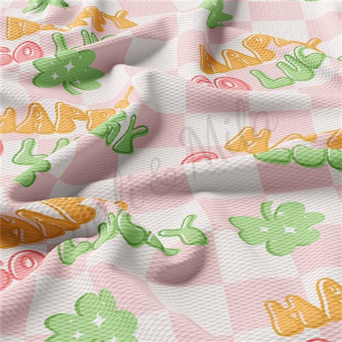 St. Patrick's Day Printed Liverpool Bullet Textured Stretch Solid Strip Thick Knit Jersey Fabric