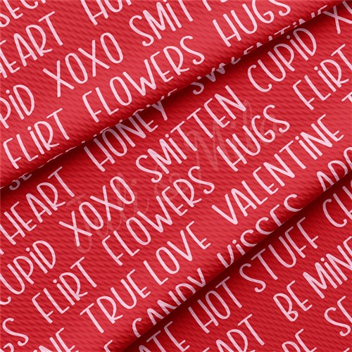 Valentine's Day Printed Liverpool Bullet Textured Stretch Solid Strip Thick Knit Jersey Fabric