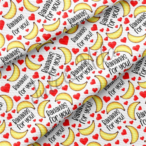 Bananas for you Valentine's Day Printed Fabric AV1 & Get a Free $89.99 Embroidery Bundle