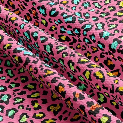 Cheetah Leopard TBP102 Liverpool Bullet Textured Stretch Solid Strip Thick Knit Jersey Fabric