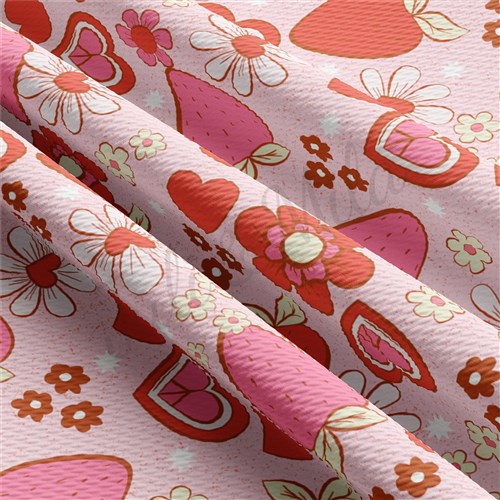 Valentine's Day Printed Liverpool Bullet Textured Stretch Solid Strip Thick Knit Jersey Fabric