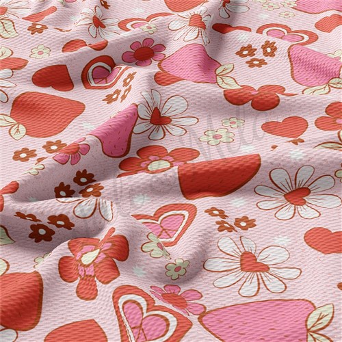 Valentine's Day Printed Liverpool Bullet Textured Stretch Solid Strip Thick Knit Jersey Fabric